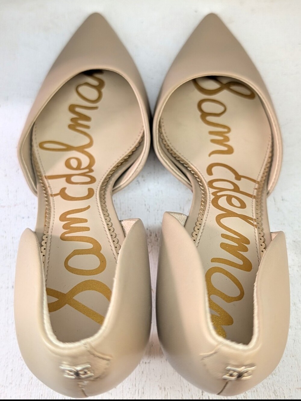 Sam Edelman Taupe Tan Pump Heels Women's Shoes 7.5 Closed Pointed Toes - Picture 5 of 12